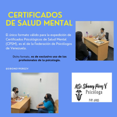 Certificados Psicológico de Salud Mental