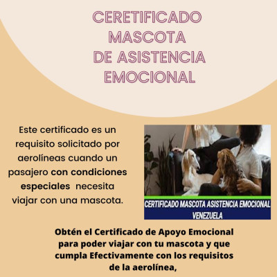Certificados para mascotas de Asistencia Emocional